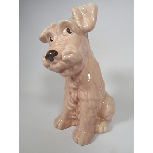 218 - Large pink gloss Sylvac terrier dog model no 1380, approx 10 1/4