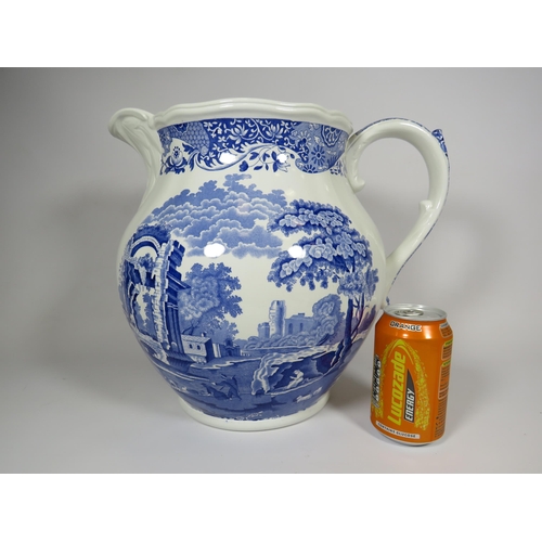 245 - Very Large Spode blue italian jug which stands 12