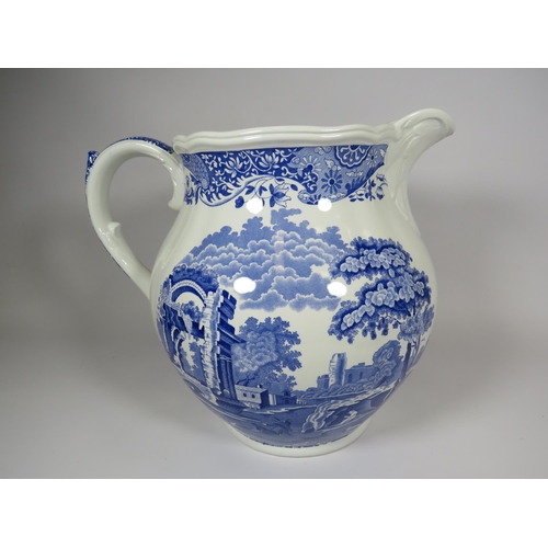 245 - Very Large Spode blue italian jug which stands 12