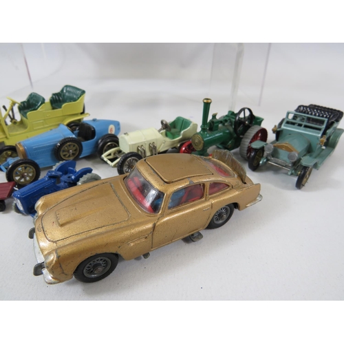 157 - Assorted Die cast models by Matchbox, Corgi etc to include a playworn James Bond Aston Martin DB5.  ... 