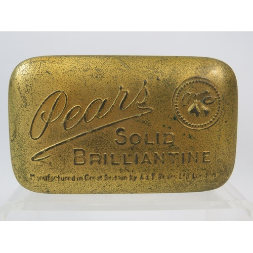 182 - Antique Pears Brilliantine Gold Tone Tin in very good order,  C1910. see photos