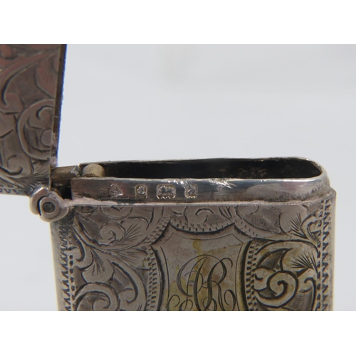 192 - Hallmarked Silver Vesta with chased decoration in good order together with a Hallmarked Solid Silver... 