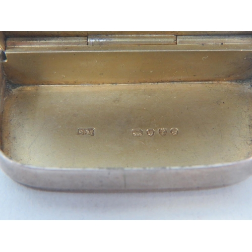 193 - Victorian Silver Snuff box/Vesta, Lemon Gilt interior. Clear Hallmarks for London 1885, maker Sampso... 