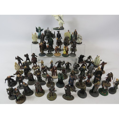 163 - Large selection of Lead cast Lord of the Rings figures plus printed information material.  See photo... 