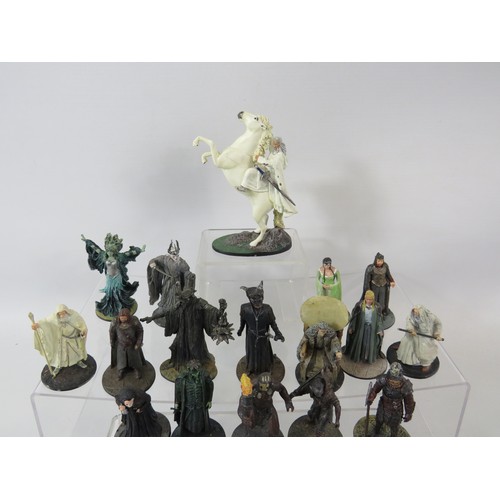 163 - Large selection of Lead cast Lord of the Rings figures plus printed information material.  See photo... 