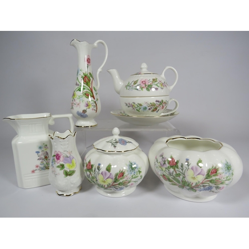 287 - 6 Pieces of Aynsley in the Wild Tudor pattern including a tea for 1 set.