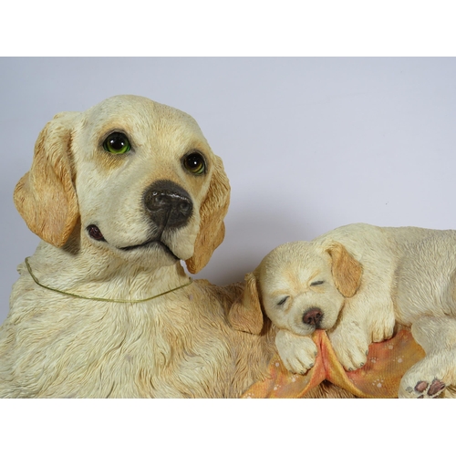 302 - Large Country Artists Golden Retriever Precious and pup sculpture 03522. 10