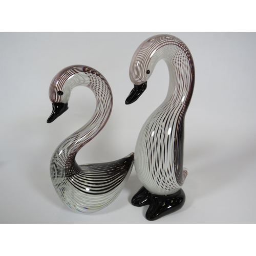 322 - Art glass Dino Martens Murano Filigrana duck and swan.