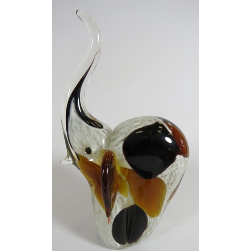 332 - Art glass Elephant paperweight. 8 3/4