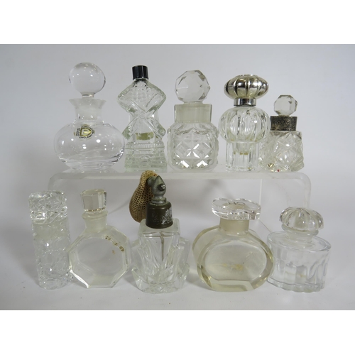 349 - 10 small vintage glass scent/perfume bottles.