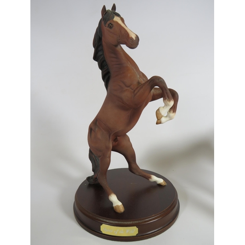 351 - 2 Royal Doulton horse figurines on wooden bases. Spirit of the Wild and Spirit of Nature.