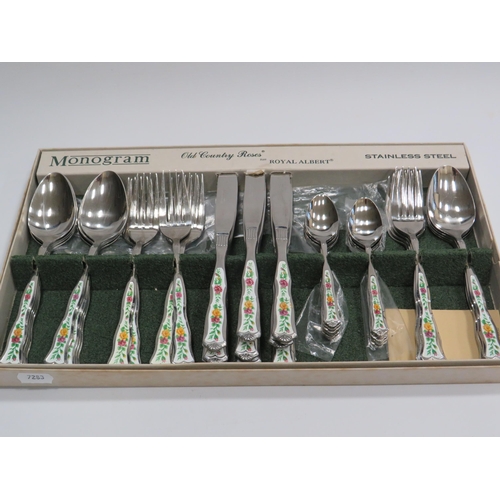 939 - 47 piece Old Country Roses Royal Albert Monogram cutlery set.