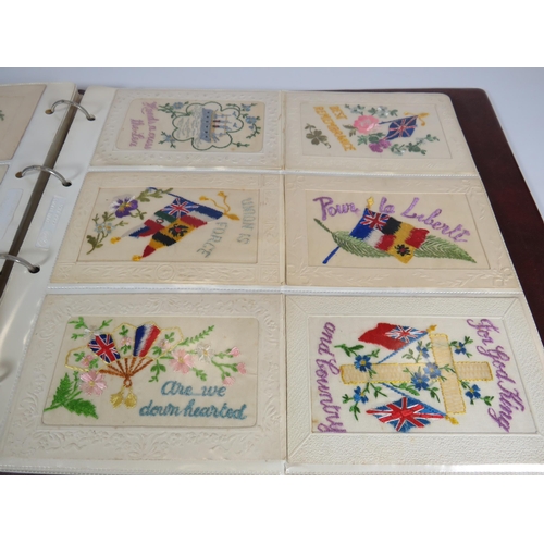 Over 100 vintage embroided cards, including military and WW1 etc.
