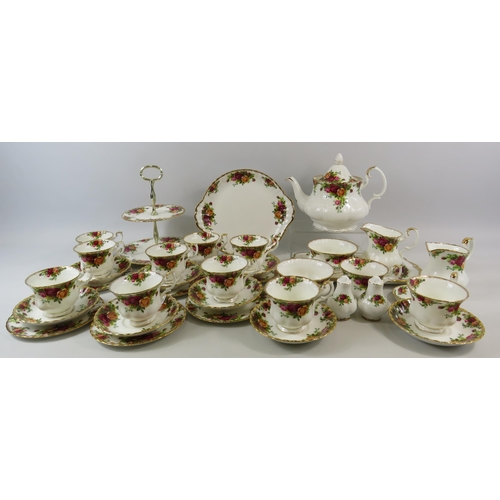 226A - Royal albert old country roses tea set and cake plates, 35 pieces in total.