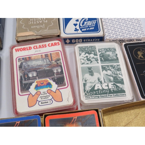 1419 - Selection of vintage playing cards and Top Trumps cards.