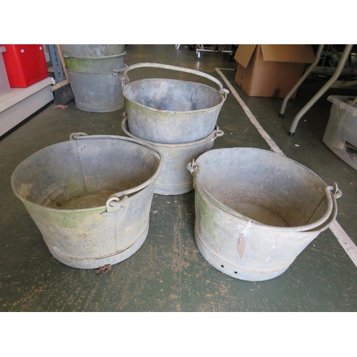 1433 - 4 Vintage Galvanised buckets.