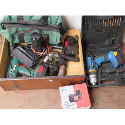 1647 - Selection of Cordless power tools with batteries and chargers. See photos.