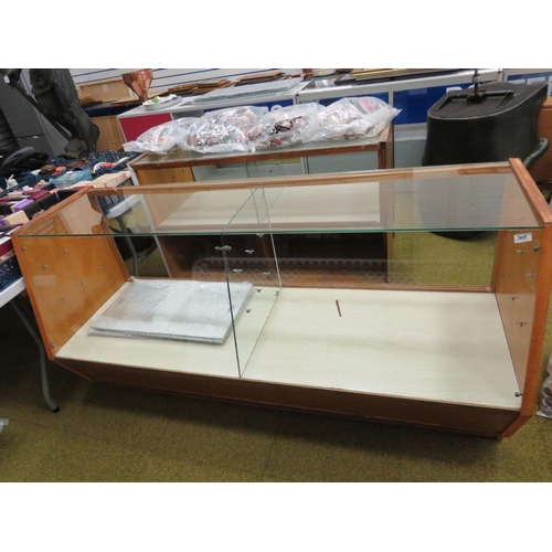 1657 - Mid 20th Century Haberdashery Counter, Glass Shelves, Divider, rear sliding glass doors. Measures H:... 