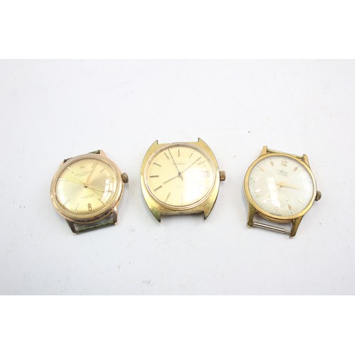 129 - 3 x Vintage Gents WRISTWATCH HEADS Handwind / Automatic Inc. PAUL JOBIN Etc.     974637
