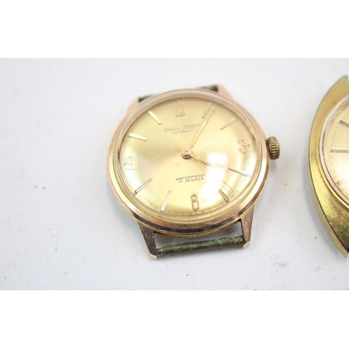 129 - 3 x Vintage Gents WRISTWATCH HEADS Handwind / Automatic Inc. PAUL JOBIN Etc.     974637