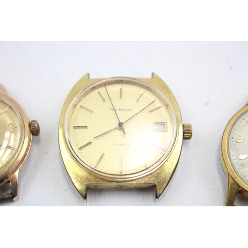 129 - 3 x Vintage Gents WRISTWATCH HEADS Handwind / Automatic Inc. PAUL JOBIN Etc.     974637
