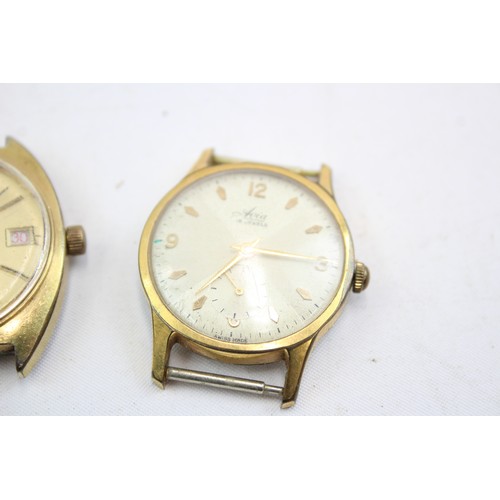 129 - 3 x Vintage Gents WRISTWATCH HEADS Handwind / Automatic Inc. PAUL JOBIN Etc.     974637