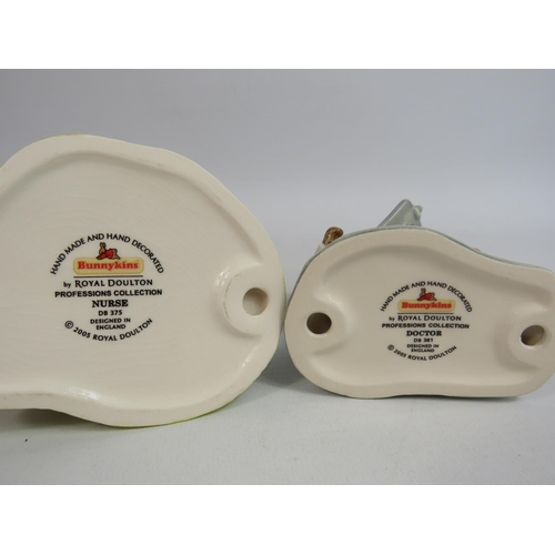 10 - 3 Royal Doulton Bunnykins Professionals collection figurines Nurse, Doctor and Postman. All with box... 