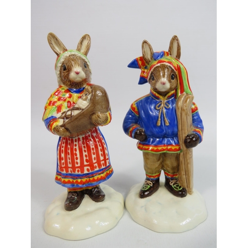 13 - Royal Doulton Bunnykins Summer and Winter lapland figurines both with boxes.