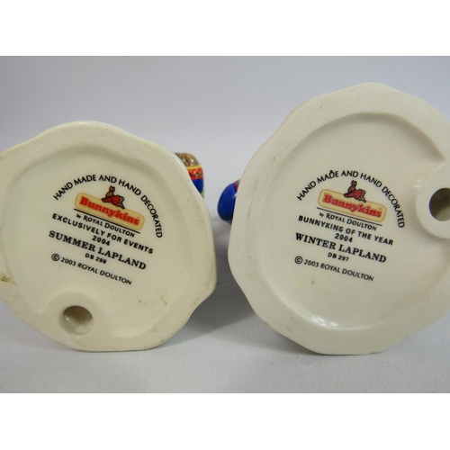 13 - Royal Doulton Bunnykins Summer and Winter lapland figurines both with boxes.