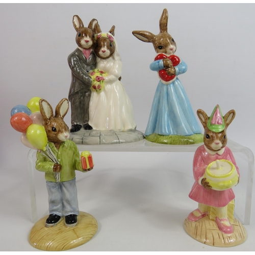 14 - 4 Royal Doulton Bunnykins The Occassions collection figurines all have boxes.