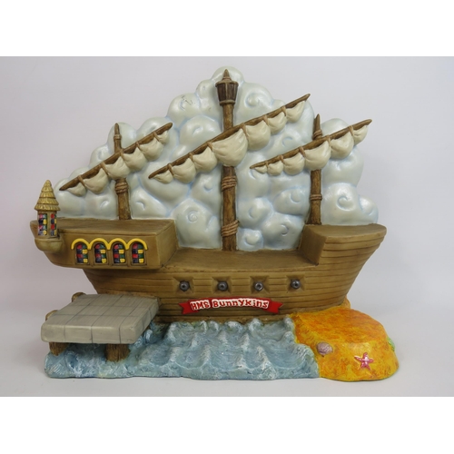 16 - Royal Doulton Bunnykins The ship mates collection 7 figurines with boxes and the Ship base.