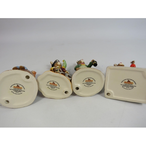 16 - Royal Doulton Bunnykins The ship mates collection 7 figurines with boxes and the Ship base.