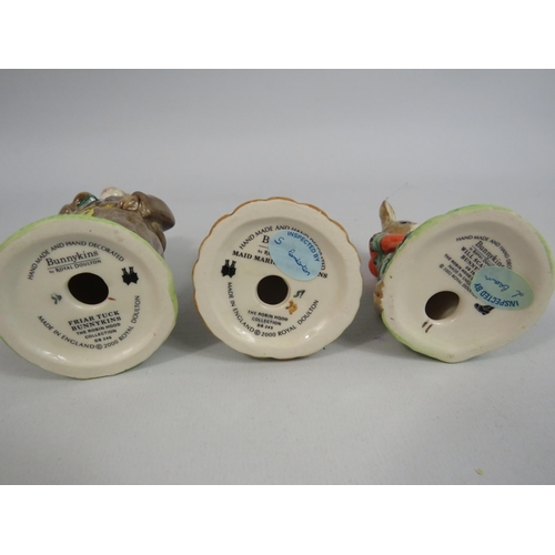 17 - Royal Doulton Bunnykins The Robin Hood collection 8 figurines and base. No boxes for figurines but t... 