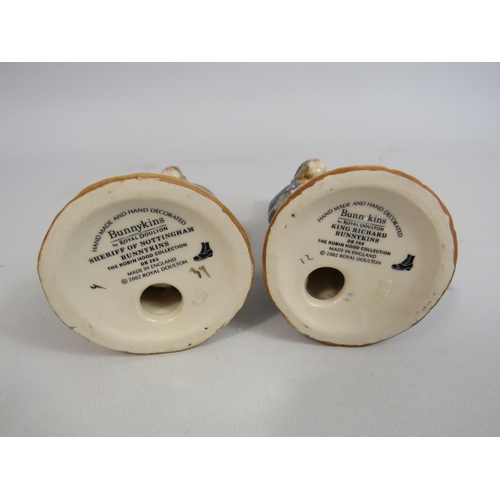 17 - Royal Doulton Bunnykins The Robin Hood collection 8 figurines and base. No boxes for figurines but t... 