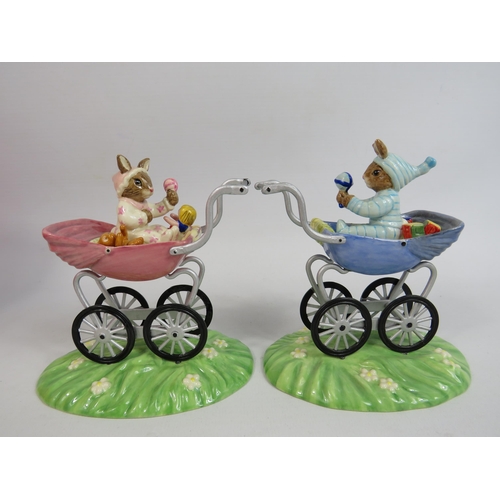 19 - Royal Doulton Bunnykins The Occassions collection Christening day figurines Boy and Girl. 1 with box... 