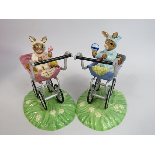 19 - Royal Doulton Bunnykins The Occassions collection Christening day figurines Boy and Girl. 1 with box... 