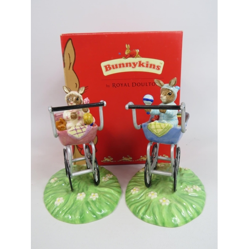 19 - Royal Doulton Bunnykins The Occassions collection Christening day figurines Boy and Girl. 1 with box... 
