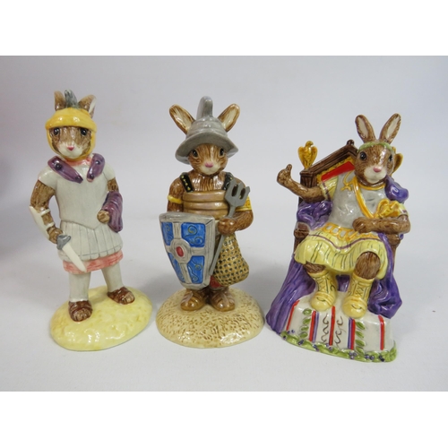 4 - 3 Royal Doulton Bunnykins The Roman empire collection figurines all with boxes.