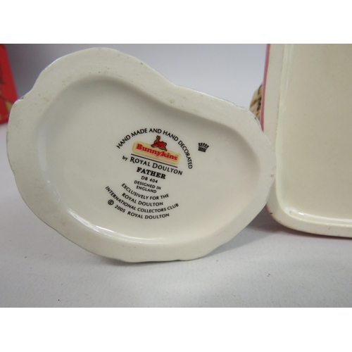 51 - 3 Royal Doulton Bunnykins figurines Limted ed Mrs Collector 1402 of 2500, Father and Polly all come ... 