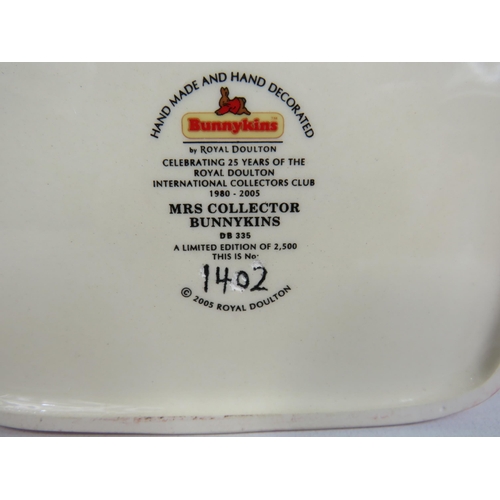 51 - 3 Royal Doulton Bunnykins figurines Limted ed Mrs Collector 1402 of 2500, Father and Polly all come ... 