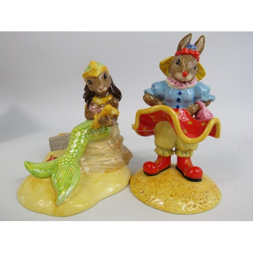 53 - 2 Royal Doulton Bunnykins Figurines Clarissa the Clown and a limited Ed Mermaid 2318 of 3000 with bo... 