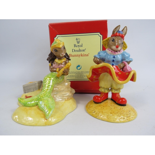 53 - 2 Royal Doulton Bunnykins Figurines Clarissa the Clown and a limited Ed Mermaid 2318 of 3000 with bo... 