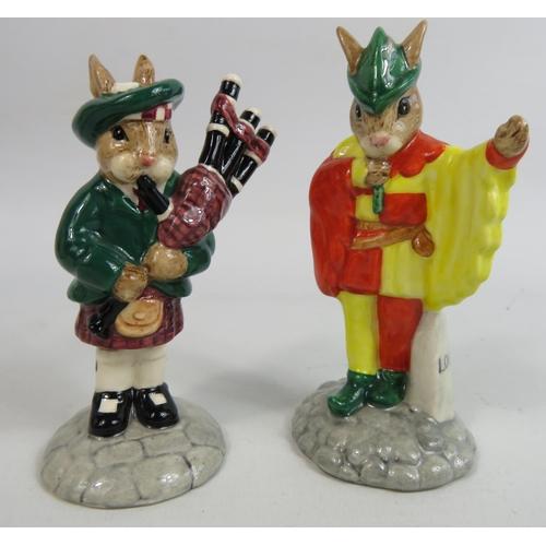 54 - 2 Royal Doulton Bunnykins Limted edition figurines Piper 2235 of 3000 and Minstral 458 of 2500. One ... 