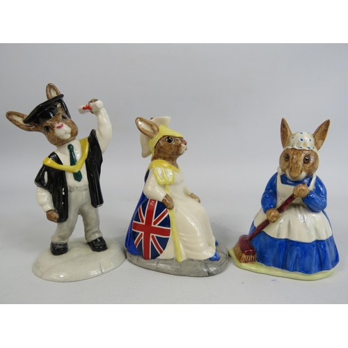 56 - 3 Royal Doulton Bunnykins figurines, Britannia limited edition 90 of 2500 with box, Mrs Bunnykins cl... 