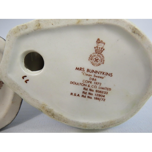 56 - 3 Royal Doulton Bunnykins figurines, Britannia limited edition 90 of 2500 with box, Mrs Bunnykins cl... 