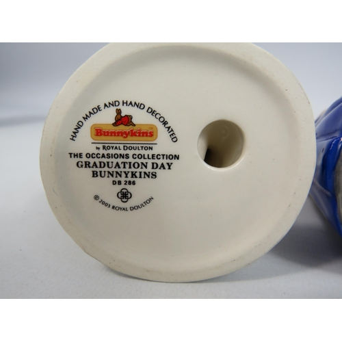 56 - 3 Royal Doulton Bunnykins figurines, Britannia limited edition 90 of 2500 with box, Mrs Bunnykins cl... 