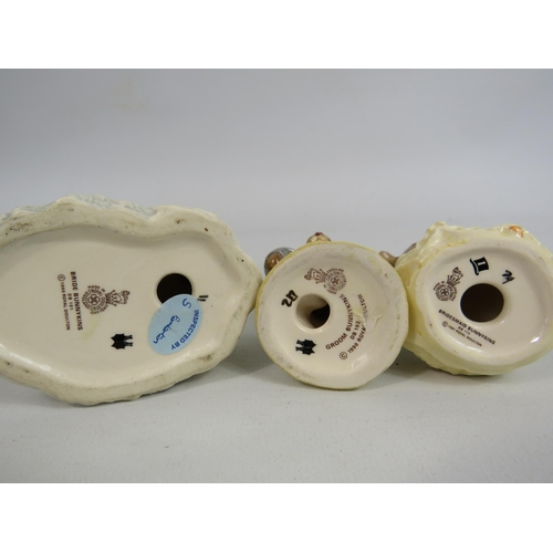 66 - 3 Royal Doulton Bunnykins figurines- Bride, Groom and Bridesmaid.