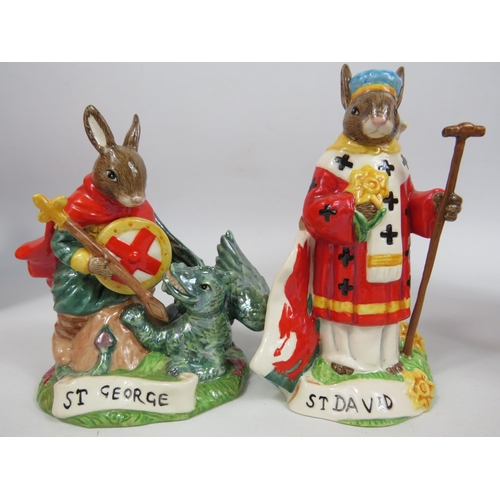 8 - 2 Royal Doulton Bunnykins Limited edition figurines, St George 153 of 1000 and St David 144 of 1000 ... 