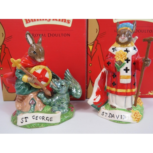 8 - 2 Royal Doulton Bunnykins Limited edition figurines, St George 153 of 1000 and St David 144 of 1000 ... 