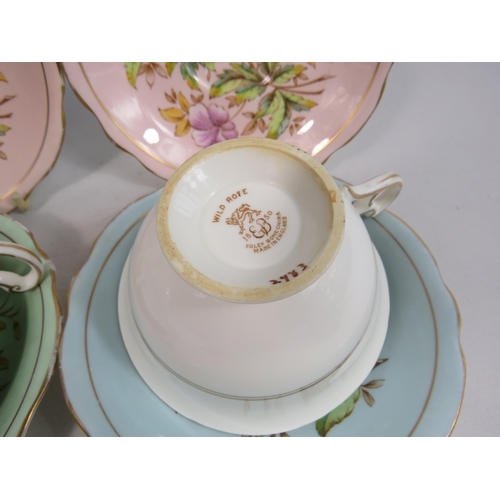 251 - 2 Foley china E Brain cabinet cups and saucers plus 2 spare saucers.